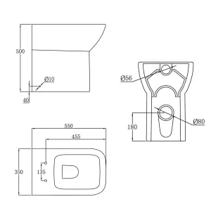 Astral Comfort Height Back to Wall Toilet with Soft Close Seat