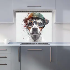 Jack Russell Terrier Dog Splashart Premium Glass Kitchen Splashback W600mm x H750mm