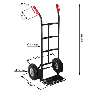 Sack Barrow - heavy-duty, 200 kg load capacity, steel frame - black