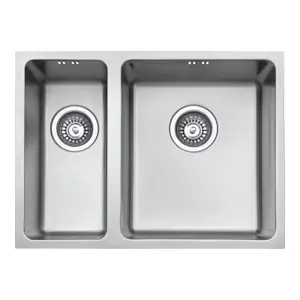 JASSFERRY Undermount Stainless Steel Kitchen Sink 1.5 Bowl Lefthand Smaller Bowl