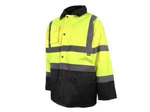 Scan Hi-Vis Motorway Safety Jacket in Yellow and Black - Medium Size (41 Inches)