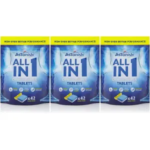 Astonish All in 1 Dishwasher Tablets Lemon 42 Tablets (Pack of 3)