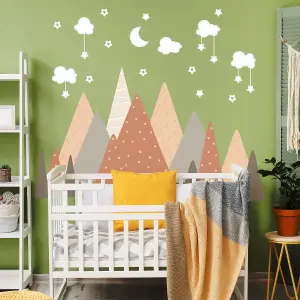 Walplus Combo Kids - Cloudy Mountains Wall Sticker PVC