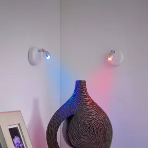 Auraglow LED Wireless Remote Colour Changing Spotlights - Twin Pack