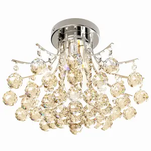 HOMCOM Modern K9 Crystal Chandelier Ceiling Lighting Pendant Lamp with 3 Light