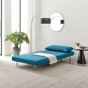 Furniturebox UK Bobby Sofa Bed Single in Fabric Blue