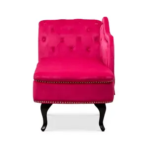 Right Hand Chaise Lounge in Velvet Dark Pink