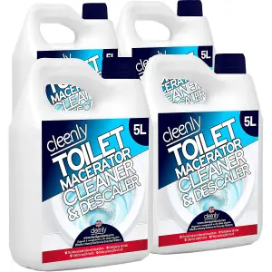 Cleenly Toilet Macerator Cleaner & Descaler - 20 litres Super Concentrated, Long-Lasting Formula Safe for All Saniflo Pump Unit