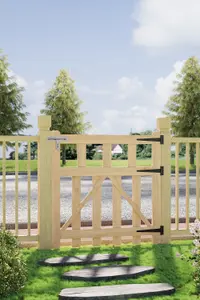 Classic Picket Fence Gate Enhancing Garden, Yard, or Deck Entrance W 90cm H 90cm