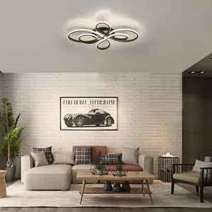 LED Ceiling Light Modern Dimmable in Butterfly-shaped Design 66 cm Black