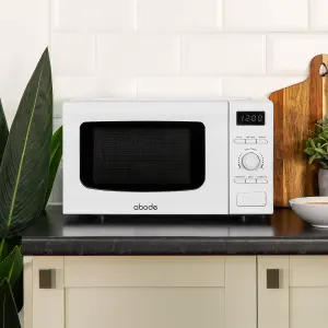 Abode Digital Microwave 700W 20L 5 Power Levels & Defrost White AMD2002-M