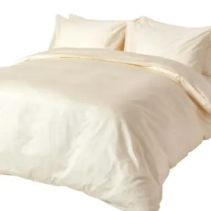 Homescapes Cream Organic Cotton Duvet Cover Set 400 TC, Single