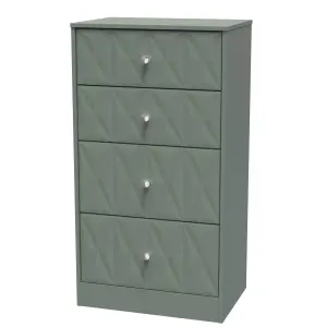 San Jose Ready assembled Green 4 Drawer Chest (H)1063mm (W)746mm (D)395mm