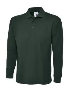 Uneek - Unisex Longsleeve Poloshirt - 50% Polyester 50% Cotton - Bottle Green - Size 3XL