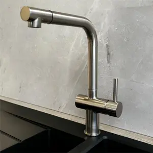 Liquida W15BN Single Lever Pull Out Spray Brushed Nickel Kitchen Mixer Tap