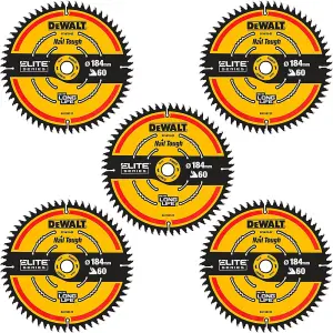 Dewalt DT1670 ELITE EXTREME Cordless Mitre Saw Blade DCS365 184mm 60 Tooth X5