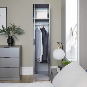 Home Source Phoenix 1 Door Wardrobe Grey