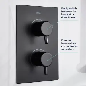 Bristan Divine Matt Black Wall-mounted Thermostatic Mixer Shower