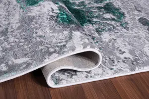 Onyx Modern Grunge Sprayed Abstract Area Rugs Aqua 120x170 cm