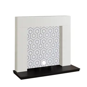 Focal Point Wichita White & black MDF Fireplace surround set