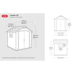 Keter Premier 7 ft. W x 7 ft. D Apex Outdoor Garden Shed