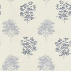 Blue Textured Tree Wallpaper Rasch Paste The Wall Vinyl White Traditional