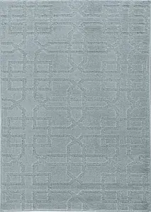 Ivy Washable Cubed Trellis Design Anti Slip Doormats Silver 40x60 cm