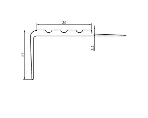 Stair anti slip nosing rubber angle step edge PVC RM 90cm black