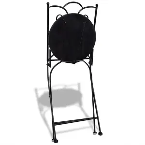 Berkfield Folding Bistro Chairs 2 pcs Ceramic Black and White