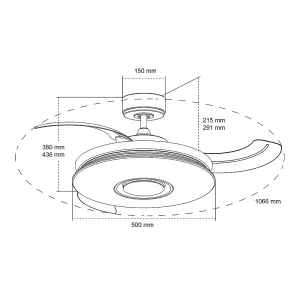 Luminosa Gaby DC Ceiling Fan LED RGB 3CCT Speaker Foldable Blades