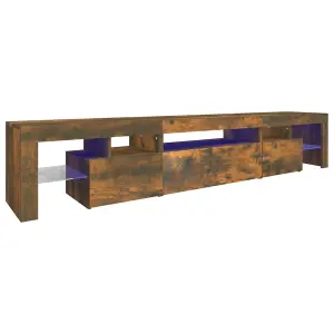 Berkfield TV Cabinet with LED Lights Smoked Oak 215x36.5x40 cm