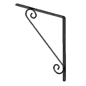 Form Antik Black Steel Shelving bracket (H)300mm (D)150mm