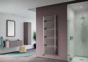 Agadon C2 1264 x 450 mm Chrome Towel Radiator - 1119 BTU - 5 Years Guarantee