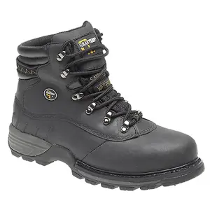 Grafters Mens Safety Hiker Type Toe Cap Waxy Leather Boots Black (12 UK)