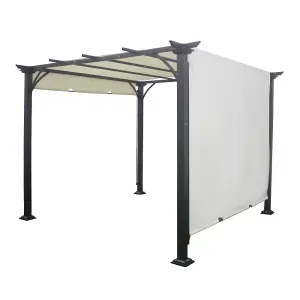 3 x 3 m Outdoor Pergola Gazebo with Retractable Cnopy UV Protection Waterproof for Decks Backyard