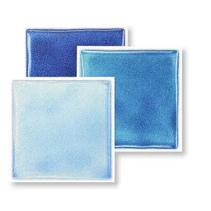 Stick and Go Self Adhesive Stick On Tiles Blue Mix 4" x 4" Box of 18 Apply over any tile, or directly on to the wall