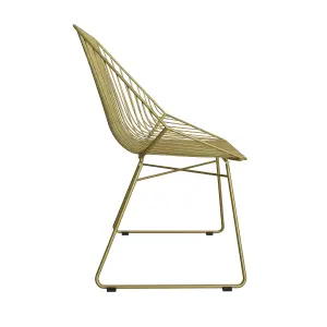 Ellis Accent Dining Chair Gold Metal