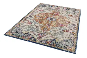 Multi Traditional Easy To Clean Floral Rug Dining Room-200cm X 290cm