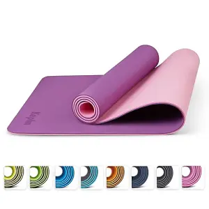 KEPLIN Yoga & Exercise Mat with Carry Strap, Large Non-Slip Comfortable Training & Workout Floor Mat for Home or Outdoor, Gym