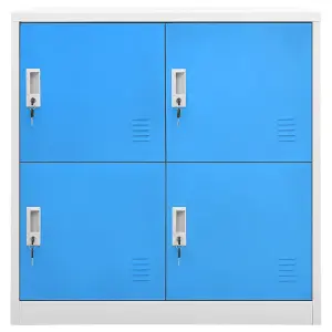 Berkfield Locker Cabinet Light Grey and Blue 90x45x92.5 cm Steel