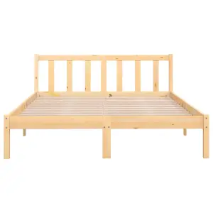 Berkfield Bed Frame Solid Pinewood 140x190 cm