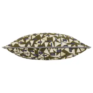 Hoem City Geometric Piped Feather Rich Cushion