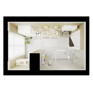 GoodHome Imandra Gloss White Double Bathroom Wall cabinet (H)60cm (W)60cm