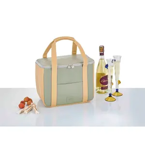 Plastic Picnic Cooler Brown/Taupe / 21cm H x 28cm W x 18cm D