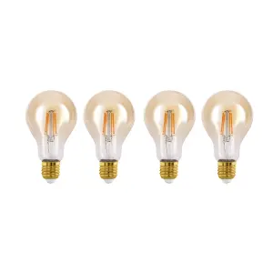 Eglo LED E27 A75 Amber Coloured Lightbulb 2200K - Pack of 4