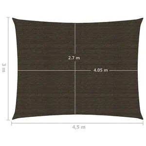 Berkfield Sunshade Sail 160 g/m2 Brown 3x4.5 m HDPE