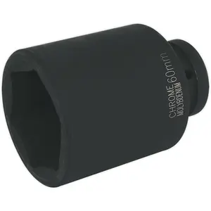 60mm Forged Deep Impact Socket - Heavy-Duty Chromoly Tool for 1 Inch Drive Wrenches