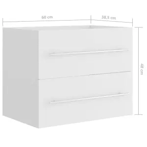 Berkfield Sink Cabinet White 60x38.5x48 cm Engineered Wood