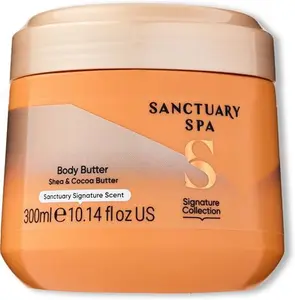 Sanctuary Spa Body Butter Women, No Mineral Oil, Cruelty Free & Vegan Cocoa Butter & Shea Butter Moisturiser, 300Ml