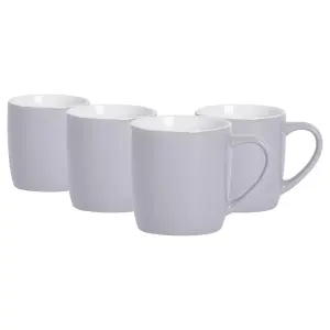 Argon Tableware - Coloured Coffee Mugs - 350ml - Pack of 4 - Grey